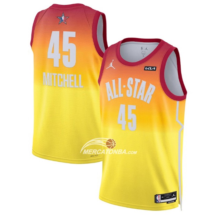 Maglia All Star 2023 Utah Jazz Donovan Mitchell NO 45 Arancione